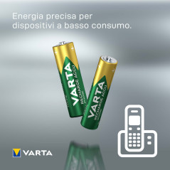 Varta Recharge Accu Phone AAA 800 mAh Blister da 2 (Batteria NiMH Accu, Micro, ricaricabile)