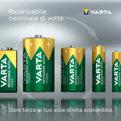 Varta Recharge Accu Power AA 2600 mAh Blister da 4 (Batteria NiMH Accu Precaricata, Mignon, batteria ricaricabile, pronta