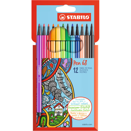 STABILO Pen 68 marcatore Fine Multicolore 12 pz