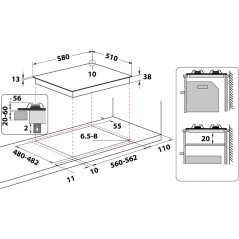 Indesit Piano cottura a gas THP 642 W IX I RU - THP 642 W IX I RU