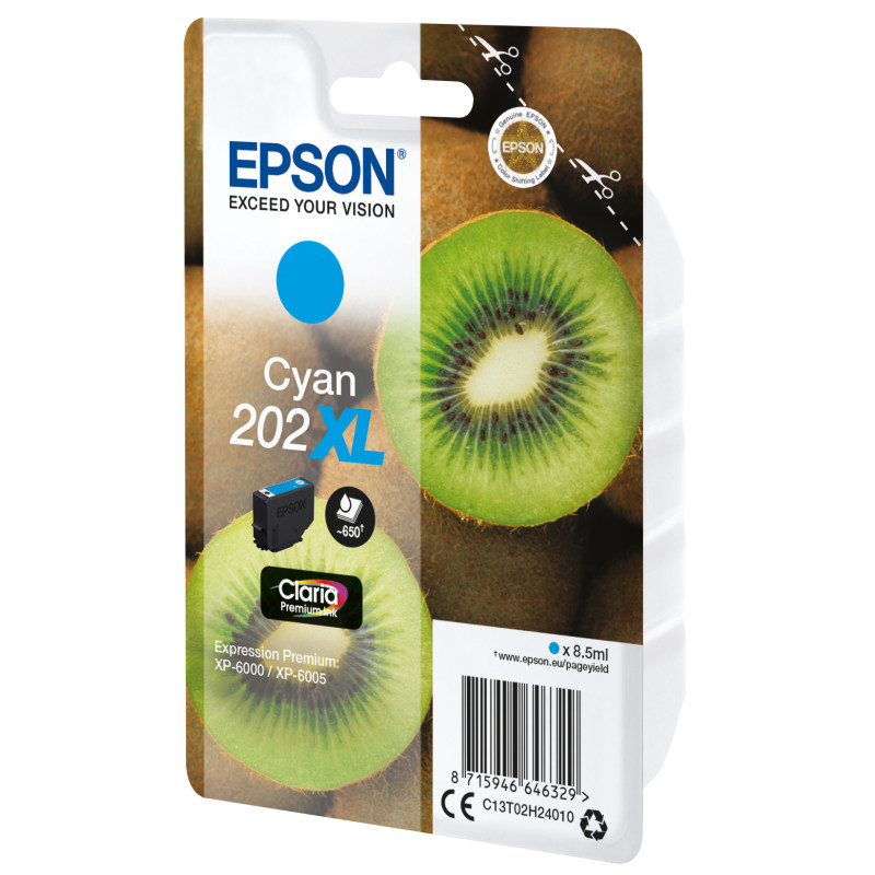 Epson Kiwi Singlepack Cyan 202XL Claria Premium Ink