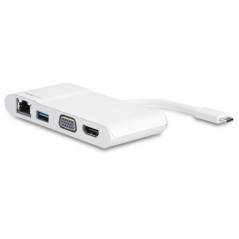 StarTech.com Adattatore multiporta USB-C - Dock da viaggio USB-C a HDMI 4K o VGA 1080p - Gigabit Ethernet, 5 Gbps USB-A 3.0 -