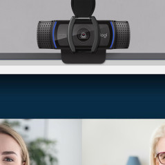 Logitech C920S HD Pro Webcam, Videochiamata Full HD 1080p 30fps, Audio Stereo ‎Chiaro, ‎Correzione Luce HD, Privacy Shutter,