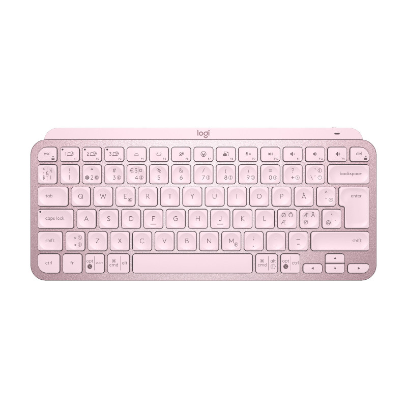 Logitech MX Keys Mini tastiera Universale RF senza fili + Bluetooth QWERTY Nordic Rosa