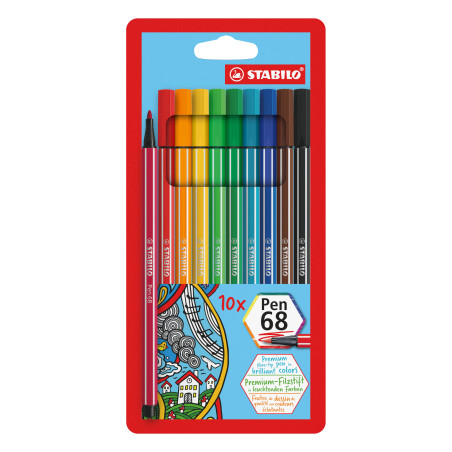 STABILO Pen 68 marcatore Multicolore 10 pz