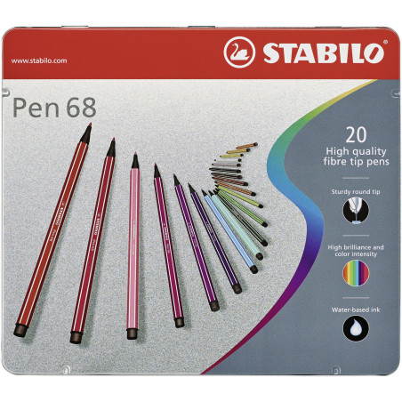 STABILO 20 Pennarelli pen 68 in scatola di metallo