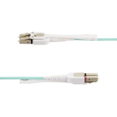 StarTech.com Cavo in fibra ottica multimodale OM4 LC a LC (UPC) con linguette push-pull, 8m, 50 125µm, Reti 100G, Insensibile