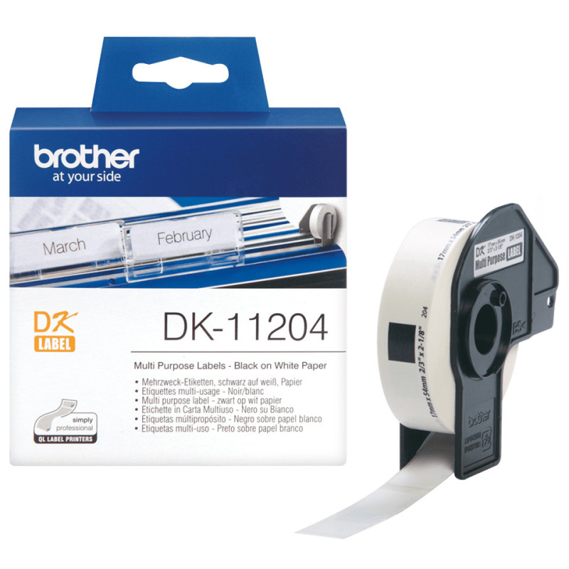 Brother DK-11204 nastro per etichettatrice Nero su bianco