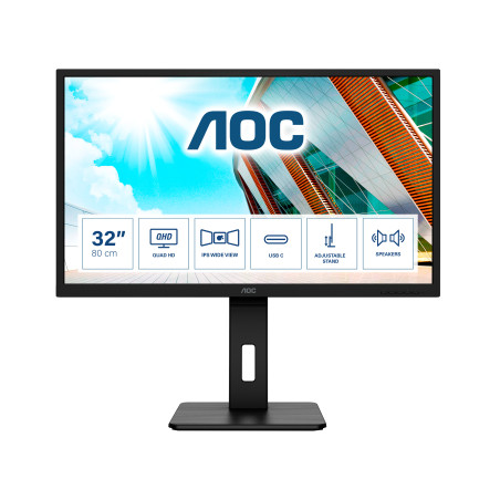 AOC Q32P2CA Monitor PC 80 cm (31.5") 2560 x 1440 Pixel 2K Ultra HD LED Nero