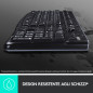 Logitech K120 Tastiera con Cavo per Windows, USB Plug-and-Play, Dimensioni Standard, Resistente agli Schizzi, Barra Spaziatrice