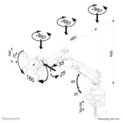 Neomounts Supporto da scrivania per monitor