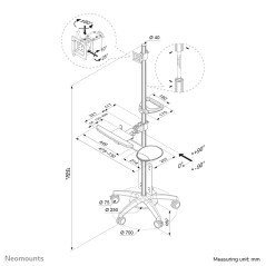 Neomounts Stazione di lavoro mobile per monitor