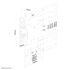 Neomounts Supporto a parete per monitor TV