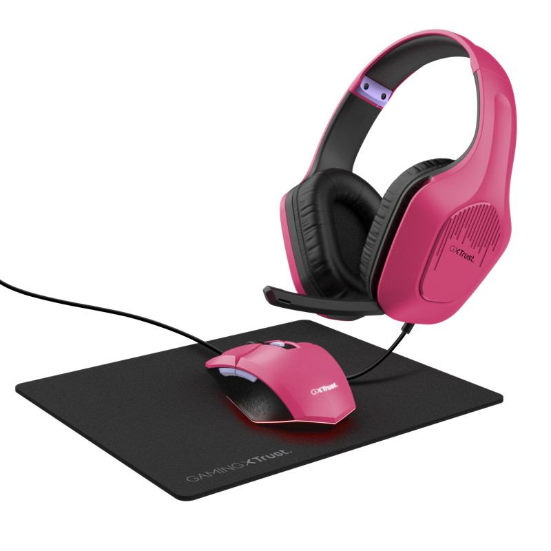 Trust GXT 790 Auricolare Cablato A Padiglione Gaming Nero, Rosa