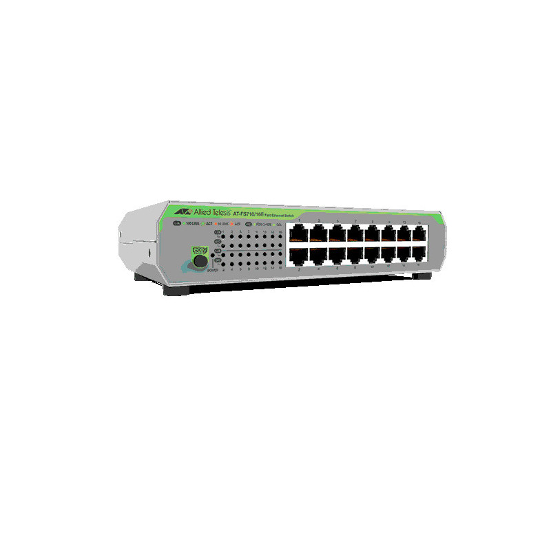 Allied Telesis FS710/16E Non gestito Fast Ethernet (10/100) 1U Verde, Grigio