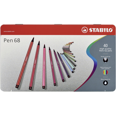 STABILO Pen 68 marcatore Multicolore 40 pz