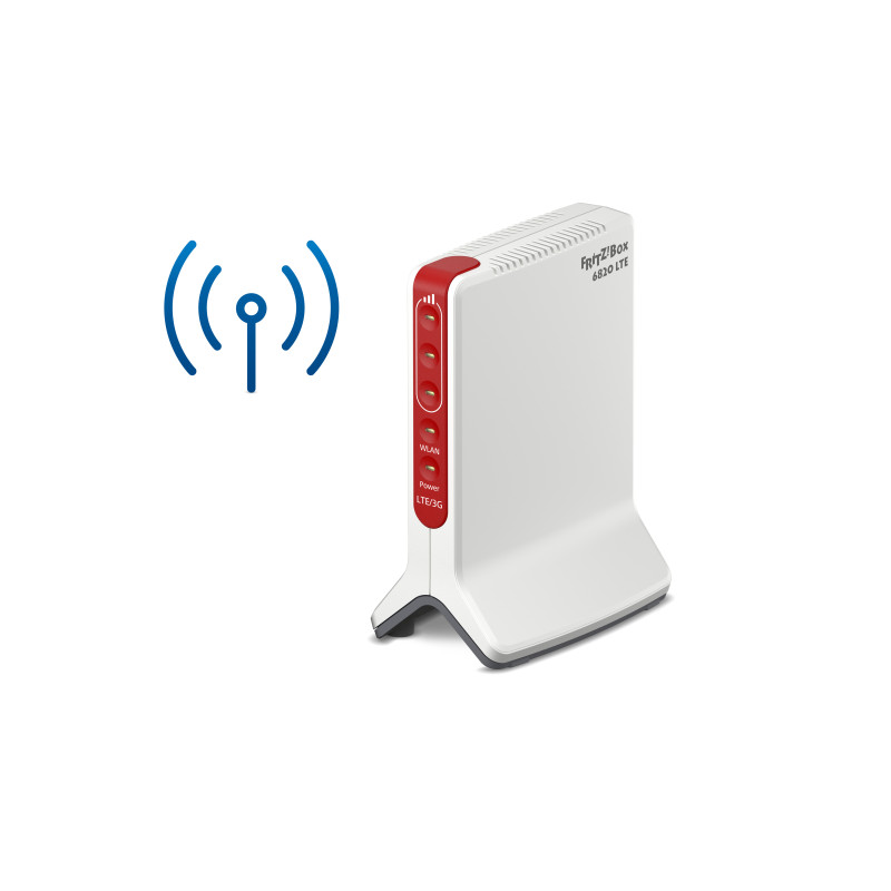 FRITZ!Box 6820 LTE (v3) INT router wireless Gigabit Ethernet Banda singola (2.4 GHz) 4G Rosso, Bianco