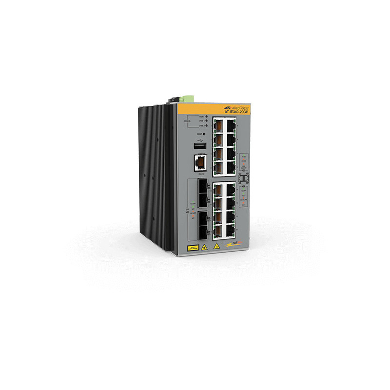 Allied Telesis AT-IE340-20GP-80 Gestito L3 Gigabit Ethernet (10/100/1000) Supporto Power over Ethernet (PoE) Grigio