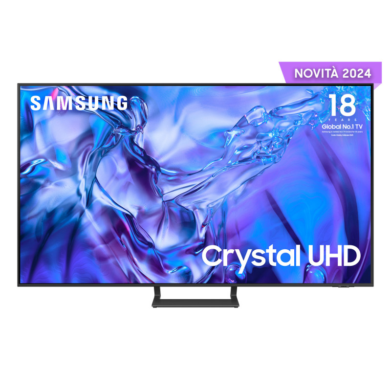 Samsung TV Crystal UHD 4K 75” UE75DU8570UXZT Smart TV Wi-Fi Titan Gray 2024, Processore Crystal 4K, 4K Upscaling, AirSlim