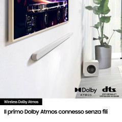 Samsung Soundbar HW-S801D ZF Serie S, 10 Speaker, Wireless Dolby Atmos, Audio a 3.1.2 Canali, Q-Simphony, Alexa integrato e