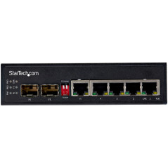 StarTech.com Switch rete LAN industriale a 6 porte - 4 porte PoE RJ45 + 2 slot SFP 30W - 10 100 1000Mbps Power over Ethernet -