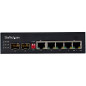 StarTech.com Switch rete LAN industriale a 6 porte - 4 porte PoE RJ45 + 2 slot SFP 30W - 10/100/1000Mbps Power over Ethernet -