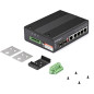 StarTech.com Switch rete LAN industriale a 6 porte - 4 porte PoE RJ45 + 2 slot SFP 30W - 10/100/1000Mbps Power over Ethernet -