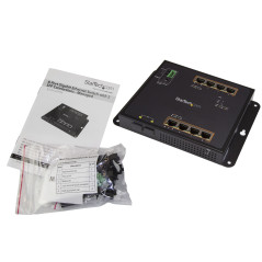 StarTech.com Switch Ethernet Gigabit a 8 porte PoE+ con 2 connessioni SFP - Gestito - Montabile a Parete con accesso frontale