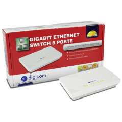 Digicom SWG08-T03 Gigabit Ethernet (10 100 1000) Bianco