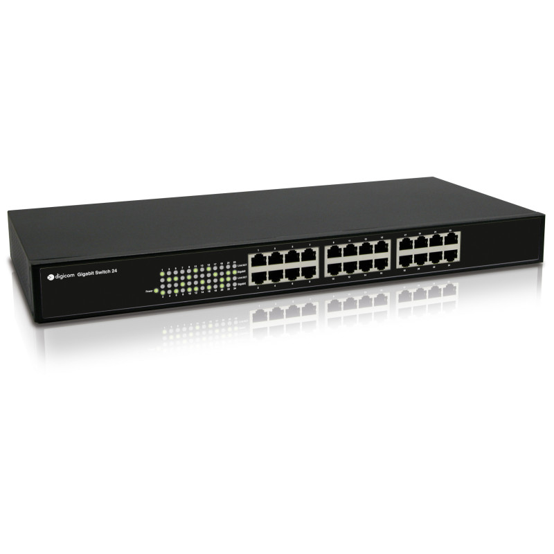 Digicom SWG24-T02 Non gestito Gigabit Ethernet (10/100/1000) 1U Nero