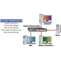 Digicom SWG24-T02 Non gestito Gigabit Ethernet (10 100 1000) 1U Nero