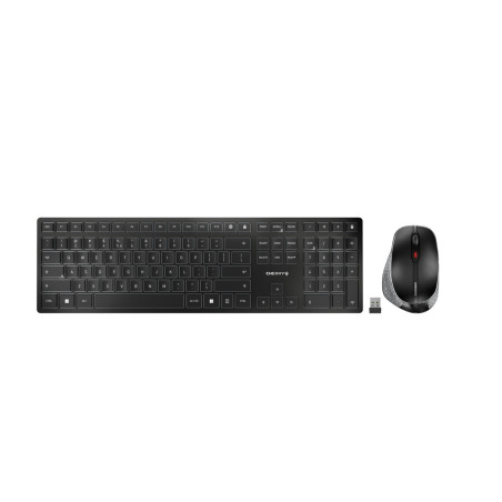 CHERRY DW 9500 SLIM tastiera Mouse incluso Universale RF senza fili + Bluetooth QWERTY Nordic Nero, Grigio