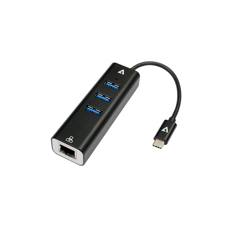 V7 V7UCRJ45USB3 replicatore di porte e docking station per laptop USB tipo-C Nero