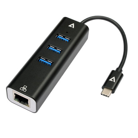 V7 V7UCRJ45USB3 replicatore di porte e docking station per laptop USB tipo-C Nero