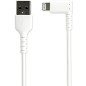 StarTech.com Cavo da USB-A a Lightening da 2m durevole - bianco ad angolo retto a 90 in fibra aramidica - Robusto e resistente