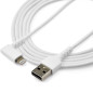 StarTech.com Cavo da USB-A a Lightening da 2m durevole - bianco ad angolo retto a 90 in fibra aramidica - Robusto e resistente