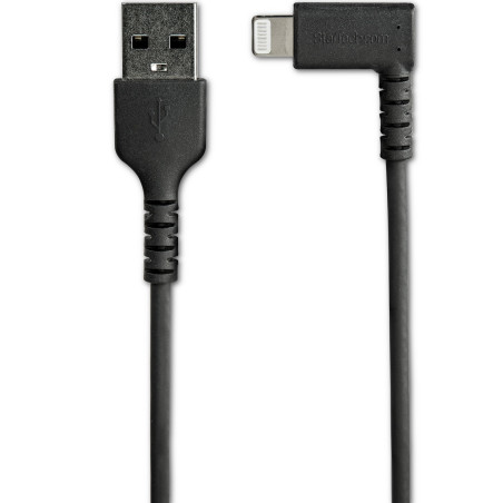 StarTech.com Cavo da USB-A a Lightening da 2m durevole - nero ad angolo retto a 90 in fibra aramidica - Robusto e resistente