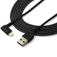 StarTech.com Cavo da USB-A a Lightening da 2m durevole - nero ad angolo retto a 90 in fibra aramidica - Robusto e resistente