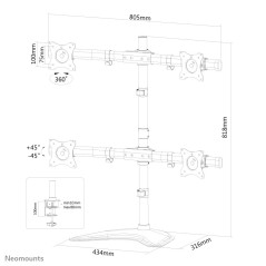 Neomounts Supporto da scrivania per monitor