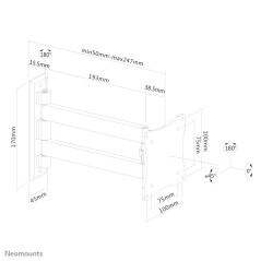 Neomounts Supporto a parete per monitor TV