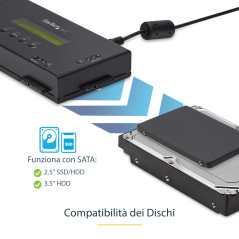 StarTech.com Eraser per HDD SSD a 4 Bay - Per SATA drive da 2,5" o 3,5" - Unità di cancellazione sicura per dischi standalone -