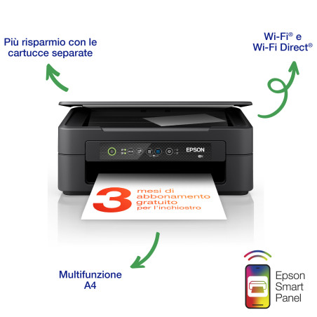 Epson Expression Home XP-2200 stampante multifunzione A4 getto d'inchiostro 3in1, scanner, fotocopiatrice, Wi-Fi Direct,