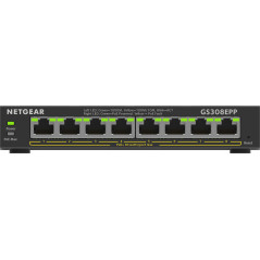 NETGEAR 8-Port Gigabit Ethernet High-Power PoE+ Plus Switch (GS308EPP) Gestito L2/L3 Gigabit Ethernet (10/100/1000) Supporto