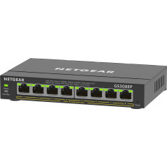 NETGEAR 8-Port Gigabit Ethernet PoE+ Plus Switch (GS308EP) Gestito L2/L3 Gigabit Ethernet (10/100/1000) Supporto Power over