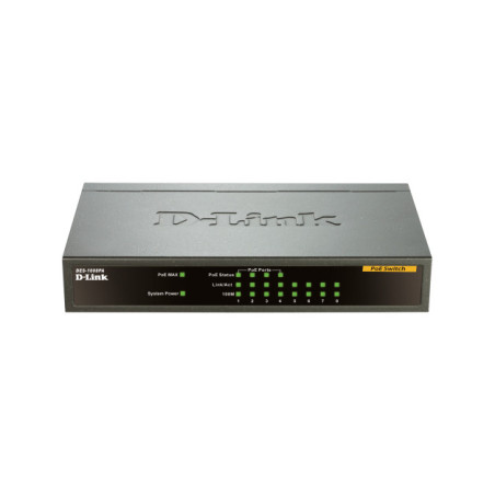 D-Link DES-1008PA switch di rete Non gestito Fast Ethernet (10 100) Supporto Power over Ethernet (PoE) Nero