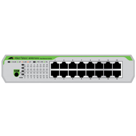 Allied Telesis AT-FS710 16-50 Non gestito Fast Ethernet (10 100) 1U Verde, Grigio