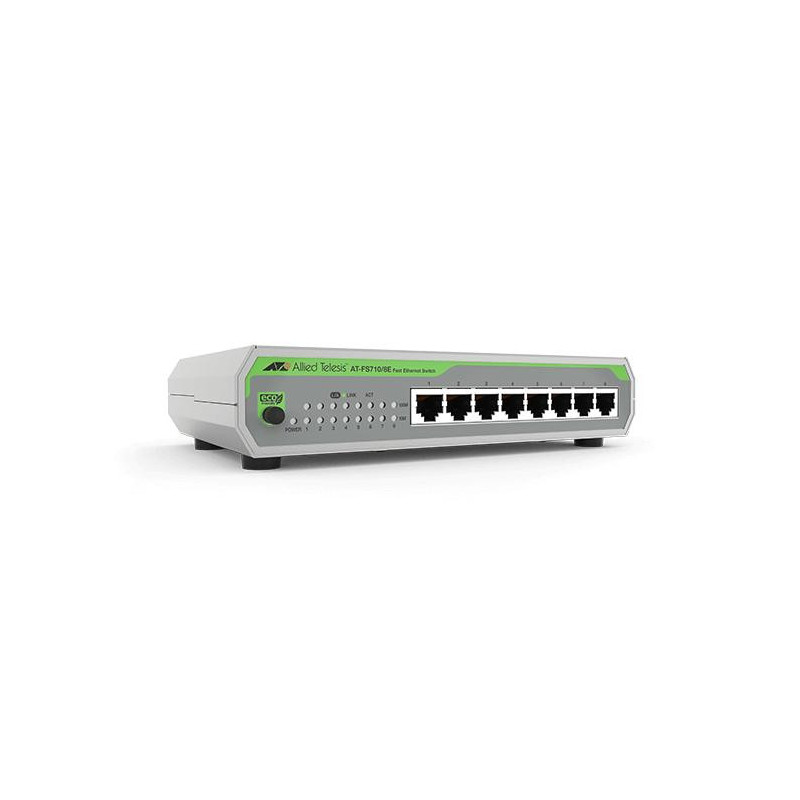 Allied Telesis AT-FS710/8E-60 Non gestito Fast Ethernet (10/100) Supporto Power over Ethernet (PoE) Grigio