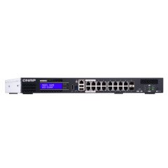 QNAP QGD-1600P Gestito Gigabit Ethernet (10/100/1000) Supporto Power over Ethernet (PoE) 1U Nero, Grigio