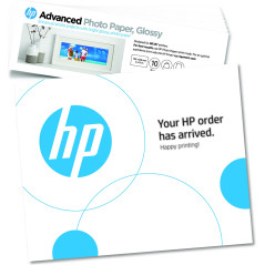 HP Confezione da 10 fogli di carta fotografica Advanced, lucida, 250 g m², 4 x 12'' (101 x 305 mm)