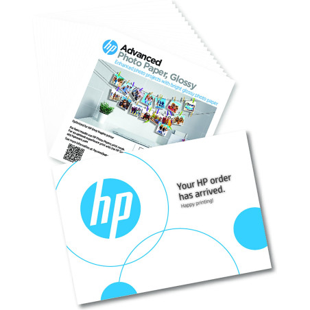 HP Advanced Photo Paper, Glossy, 65 lb, 5 x 5 in. (127 x 127 mm), 20 sheets